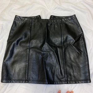 Black leather skirt
